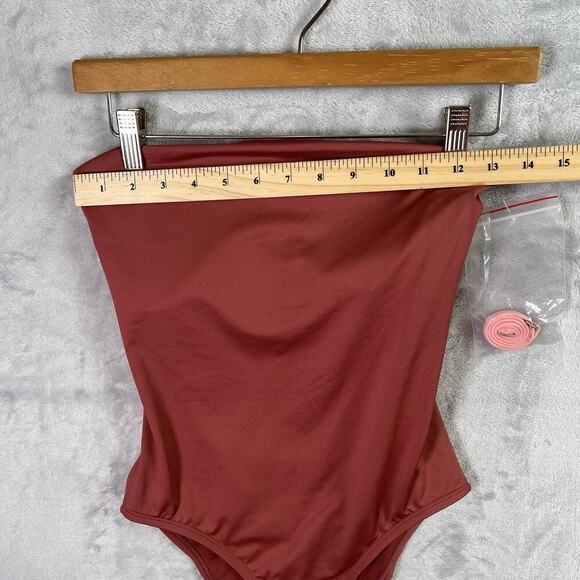 Nike Women's One Piece Swimsuit in Rust and Pink - Picture 10 of 12